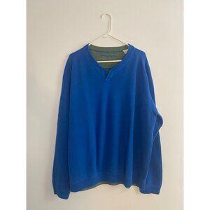 Tommy Bahama Mens Reversible Blue & Green 100% Cotton Pullover Sweater XL